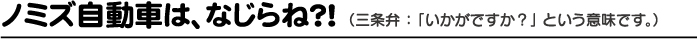 ノミズ自動車は、なじらね?!